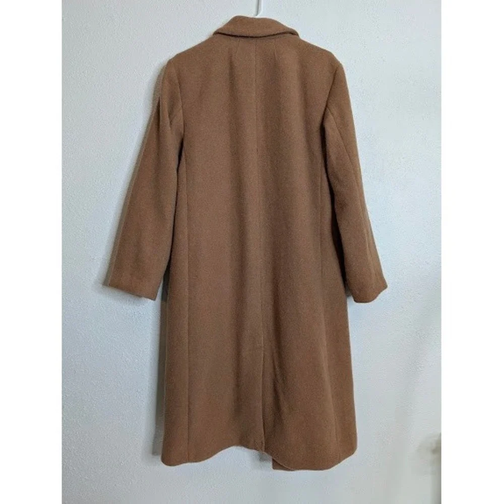 J. Crew Patch‎ Pocket Topcoat Women M Brown Camel Wool Blend Button Up Jacket